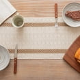 thumbnail image 3 of Camino de mesa rústico de 72 pulgadas de largo con borlas para decoración del hogar, estilo granja, de arpillera de macramé color crema y marrón, decoración de mesa otoñal para sala de estar,, 3 of 5