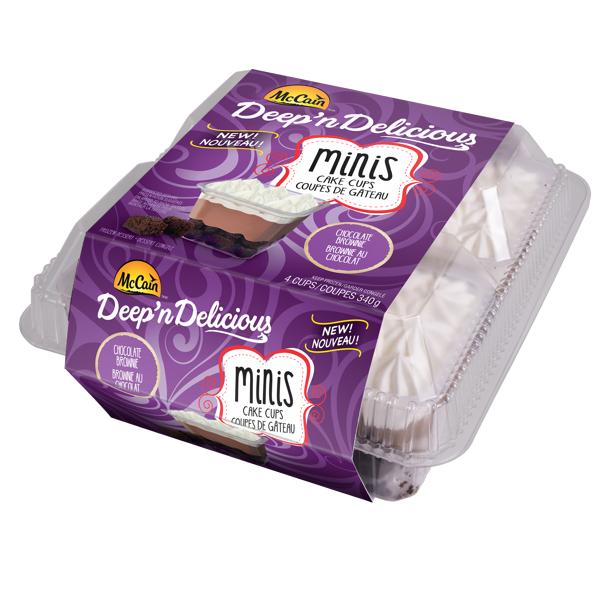 McCain® Deep'n Delicious® MINIS Chocolate Brownie Cake Cups, 4-pk