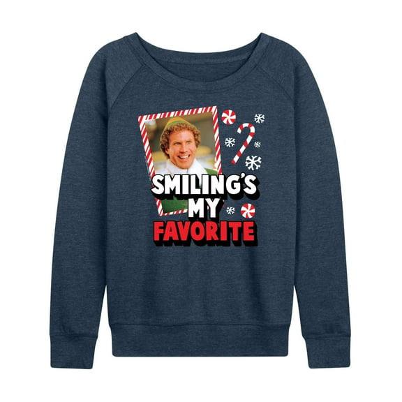 ELF - Christmas Smilings My Favorite - Women's Lightweight French Terry Long Sleeve Shirt