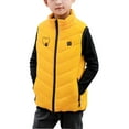 thumbnail image 5 of Odeerbi Kids Boys Girls Heated Vest Kids Puffer Vest Children USB Intelligent Constant Temperature 2 Areas Heated Jacket Solid Color Plus Size Winter Coat Yellow 10-11 Years, 5 of 7