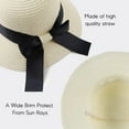 thumbnail image 3 of Holzlrgus Women,Little Girls Straw Sun Hat Summer Beach Cap Foldable Visor Floppy Hats Wide Brim with Bowknot, 3 of 7
