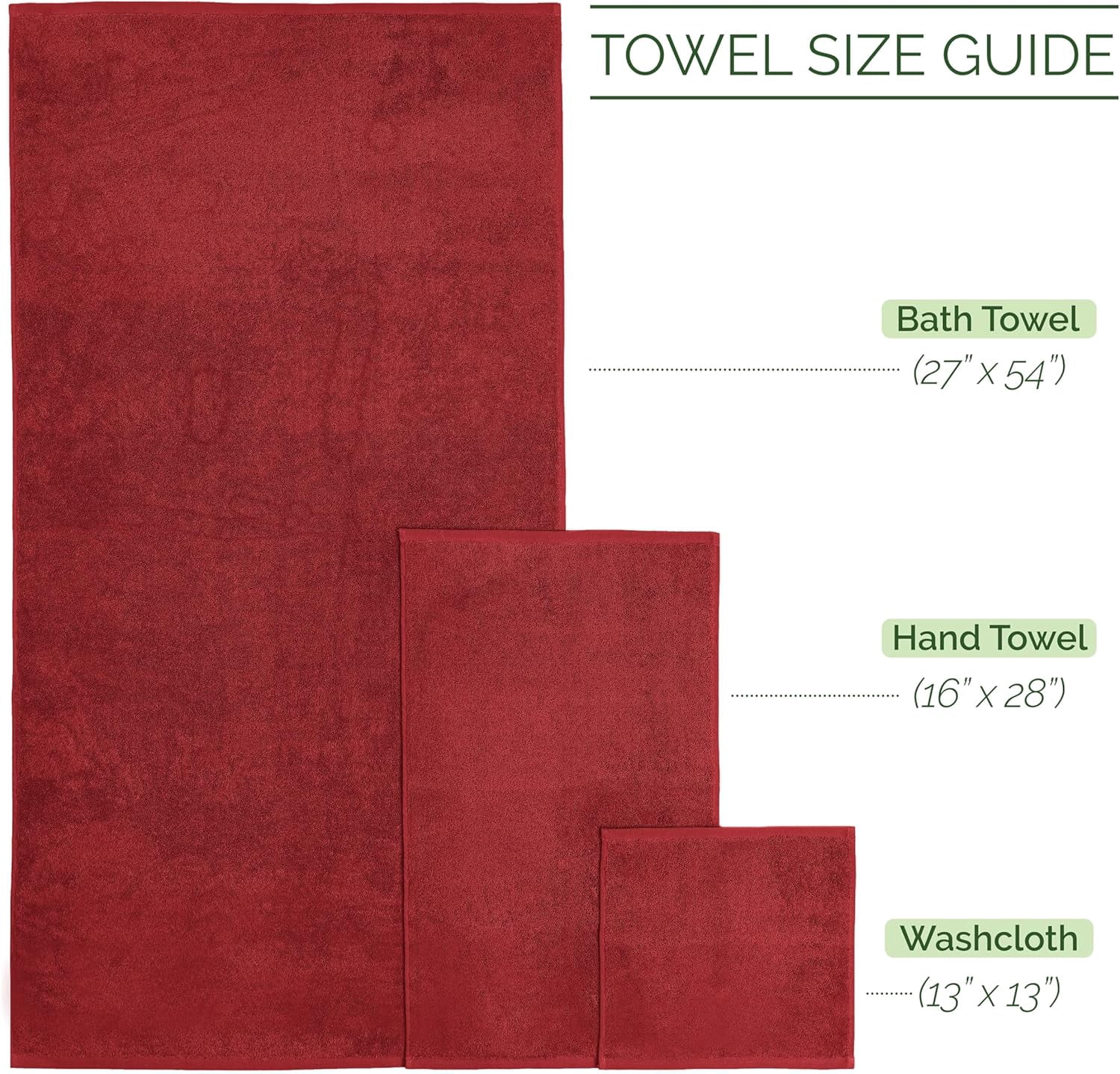 Elegant Comfort 100% Turkish Cotton Corduroy Ribbed Luxury Bath Towels 6-Piece Set, Premium Feel - Quick Dry, Highly Absorbent, Contains 2 Bath Towels, 2 Hand Towels, and 2 Washcloths, Burgundy