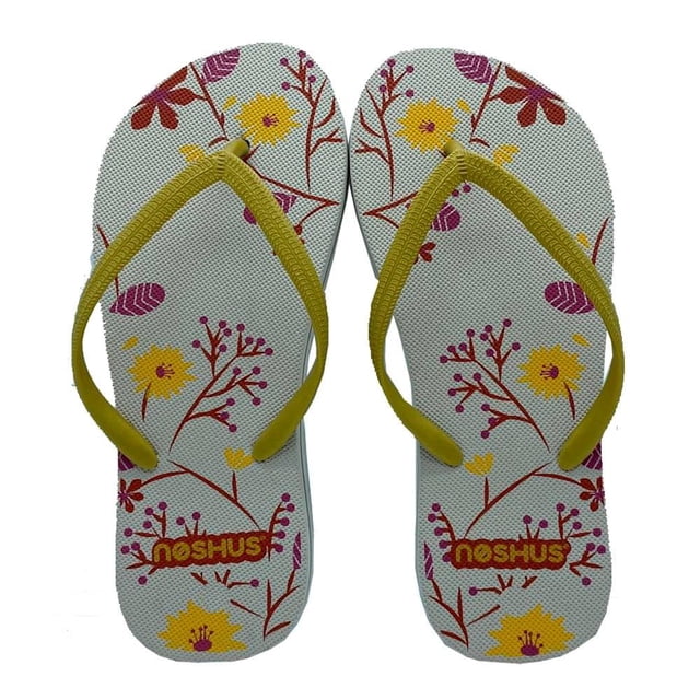 Sandalias Noshus para Mujer, Diseño de Flores Beige Talla 23