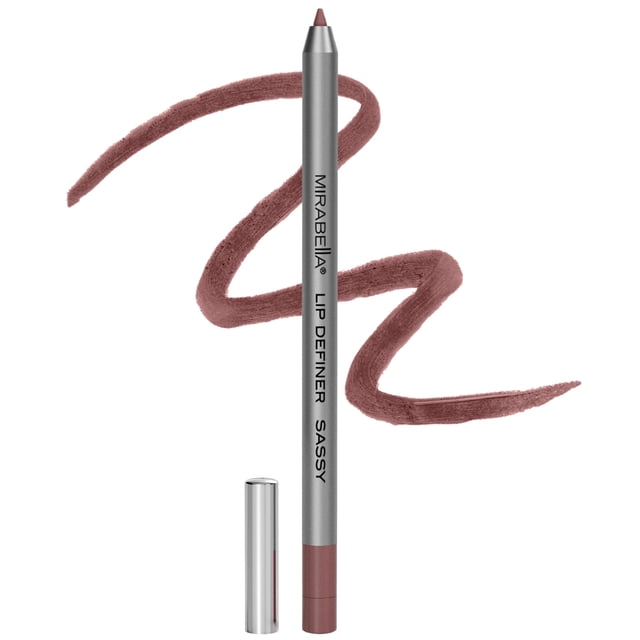 Mirabella Line & Define Lip Definer Lápiz labial Suavizante e hidratante Delineador de labios retráctil con fórmula ultracremosa y duradera Antioxidantes Vitamina C y E y sacapuntas incorporado - Sass