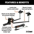 thumbnail image 2 of CURT 17063 Round Bar Weight Distribution Hitch with Integrated Lubrication and Sway Control, Up to 14K, 2-In Shank, 2-5/16-Inch Ball, 2 of 7