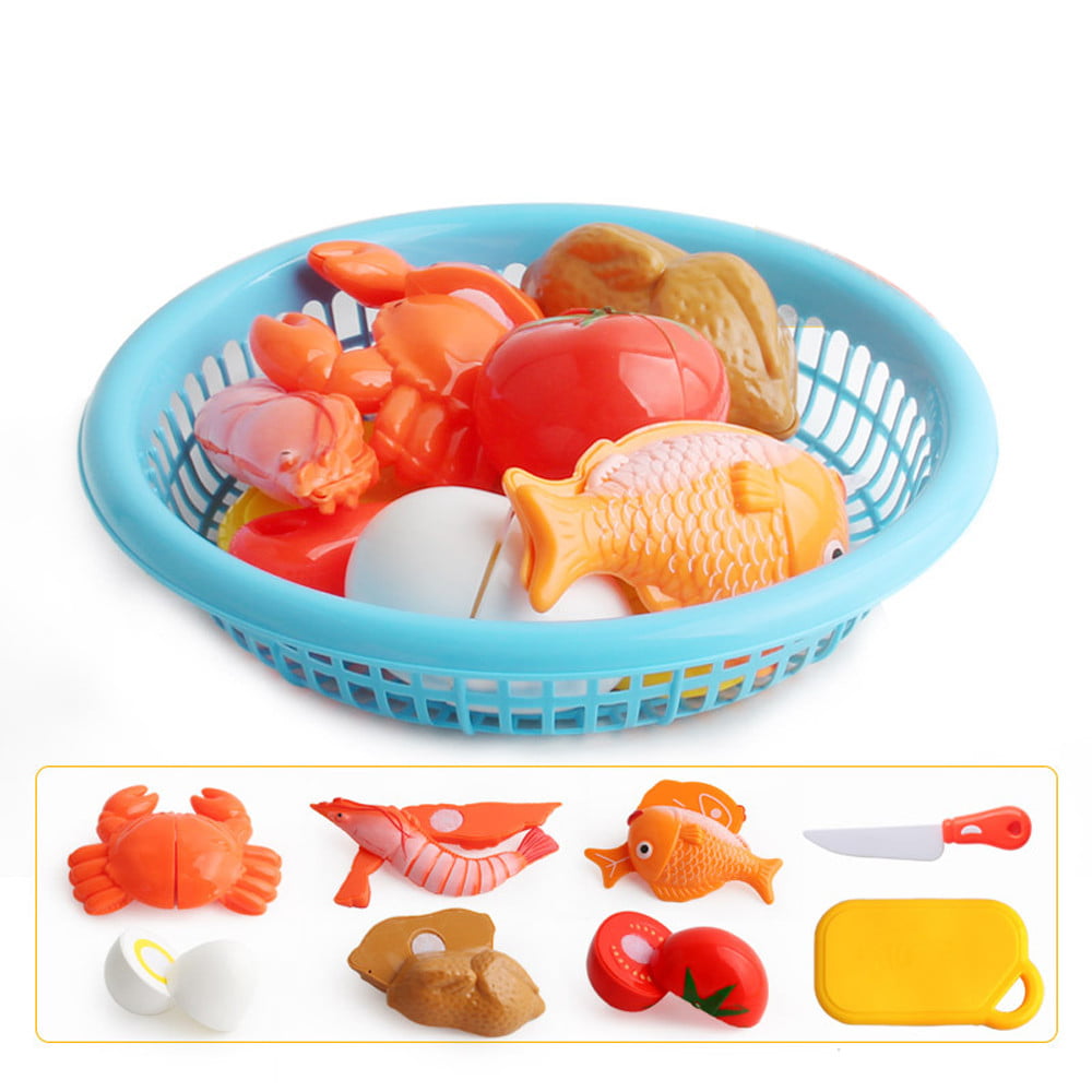 Cutting Fruit Vegetable Food Pretend Play Children Educational Toy Set For Kids 