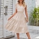 thumbnail image 3 of Vestidos midi Vestido de mujer de una línea sin mangas con cuello en V vestido largo suave para cóctel (Beige L) Ygjytge para Mujer Beige T M, 3 of 6
