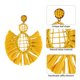 thumbnail image 4 of 2 pares de pendientes redondos de rafia – Pendientes de paja boho – Pendientes colgantes geométricos para mujeres y niñas, 4 of 6