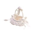 thumbnail image 2 of Cesta de flores para boda, cesta de encaje moderna con asa, cesta para niña de las flores para boda Mango de rosa de encaje, 2 of 9