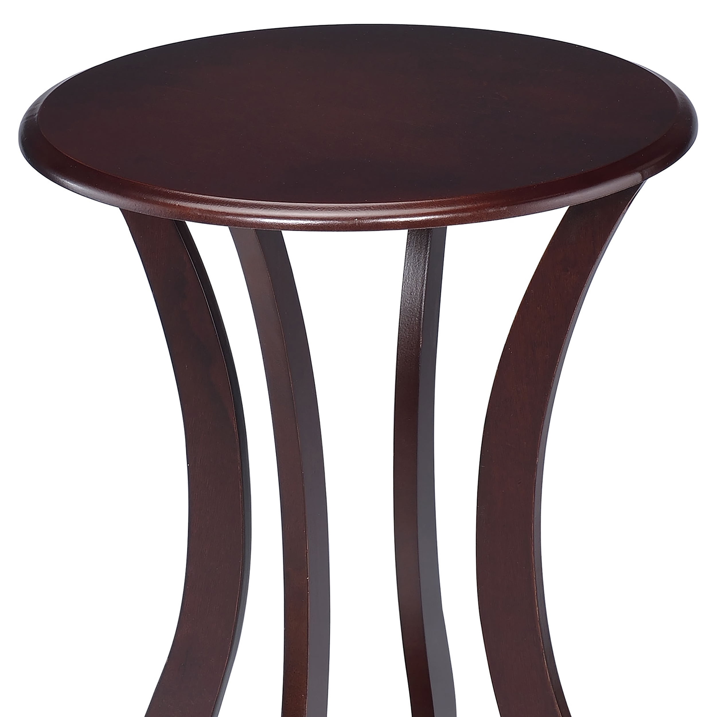 Artistic Plant Stand 28.5x18x18 Inch Cherry-Finished Rubberwood Round Pedestal for Living Room Entryway