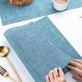 thumbnail image 7 of Placemats Set of 4, Woven Placemats for Dining Table, Heat-Resistant Placemats Stain Resistant Anti-Skid Washable PVC Table Mats, Vinyl Placemats for Kitchen Restaurant Table,Blue, 7 of 7
