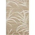 thumbnail image 1 of Unique Loom Outdoor Botanical Coastal Grass Rug 4' x 6' Rectangle Beige/Tan, 1 of 2