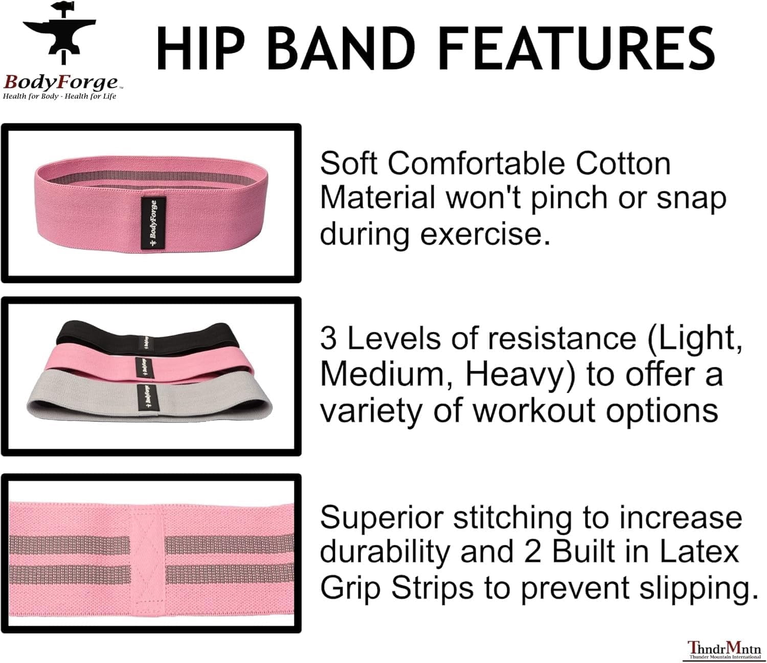 Resistance Bands Set for Workouts – Fabric Exercise Bands for Legs, Hips, Glutes