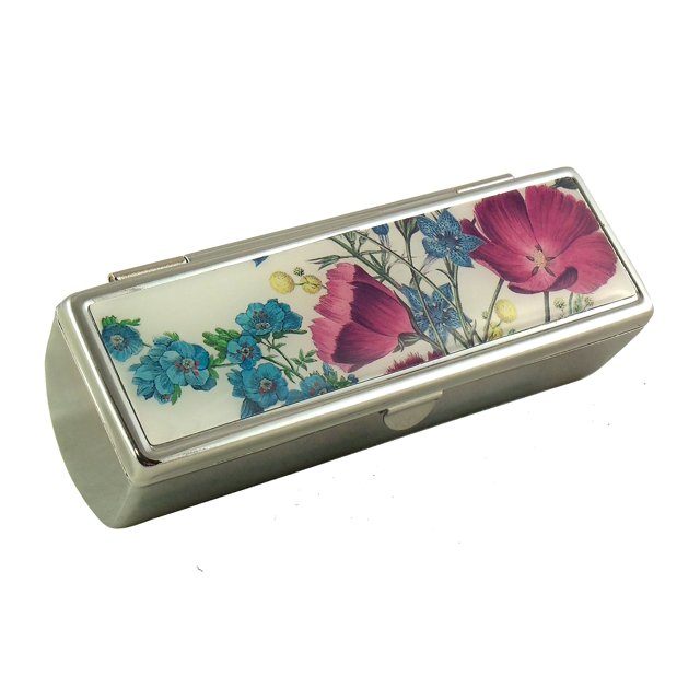 Houder Estuche para pintalabios con espejo para bolso, soporte decorativo para pintalabios con caja de regalo, forro de terciopelo, protege tus pintalabios con estilo (violetas)