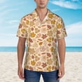thumbnail image 2 of Pofeuu Fall Leaves Print Hawaiian Shirt for Men Sleeves Casual Button Down Summer Beach Dress Shirts T-Shirts,X-Large, 2 of 7
