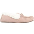 thumbnail image 4 of Snugrugs Womens Wool Lined Moccasin Slippers with Rubber Sole & Wool Cuff - Beige - US 9, 4 of 7