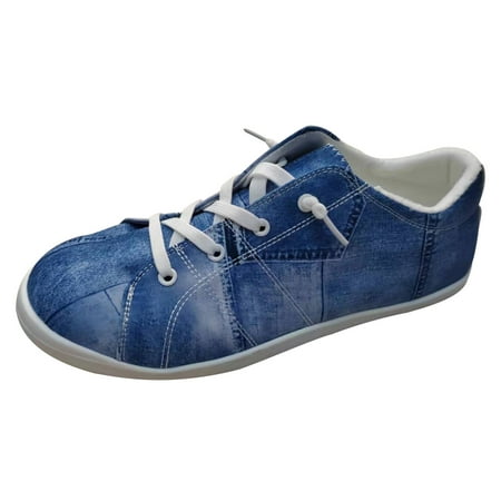 

Lovskoo 2024 Women s Flats Shoes Plus-Size Printed Flat Flat Injection Molded Casual Cloth Shoes Blue