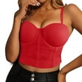 thumbnail image 1 of Draw String Top Tube Top Shirt Open Back Bra Solid Small Sling Detachable Shoulder Strap Bridesmaid Dancer Body Shaping Chest Wrapping, 1 of 5