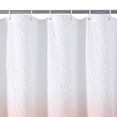 thumbnail image 5 of Textured Ombre Shower Curtain for Bathroom, 3D Embossed Ruffle Waterproof Shower Curtain, Fabric Farmhouse Style with 12 Hooks Set, 72x72 inch, Pink, 5 of 9