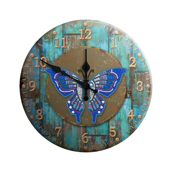 EGNMCR Wall Sign Wrought Iron Sign Decoration Round With Clock And Metal Painting metal poster