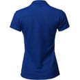 thumbnail image 3 of A2Y Women's Basic Casual Essentials 4-Button Junior-Fit PK Cotton Pique Polo Shirt Royal 2XL, 3 of 6