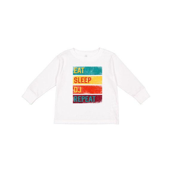 Inktastic DJ Eat Sleep DJ Repeat Music Boys or Girls Long Sleeve Toddler T-Shirt