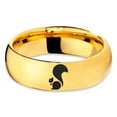 thumbnail image 2 of Tungsten Squirrel Rodent Chipmunks Band Ring 7mm Men Women Comfort Fit 18k Yellow Gold Dome Polished, 2 of 4