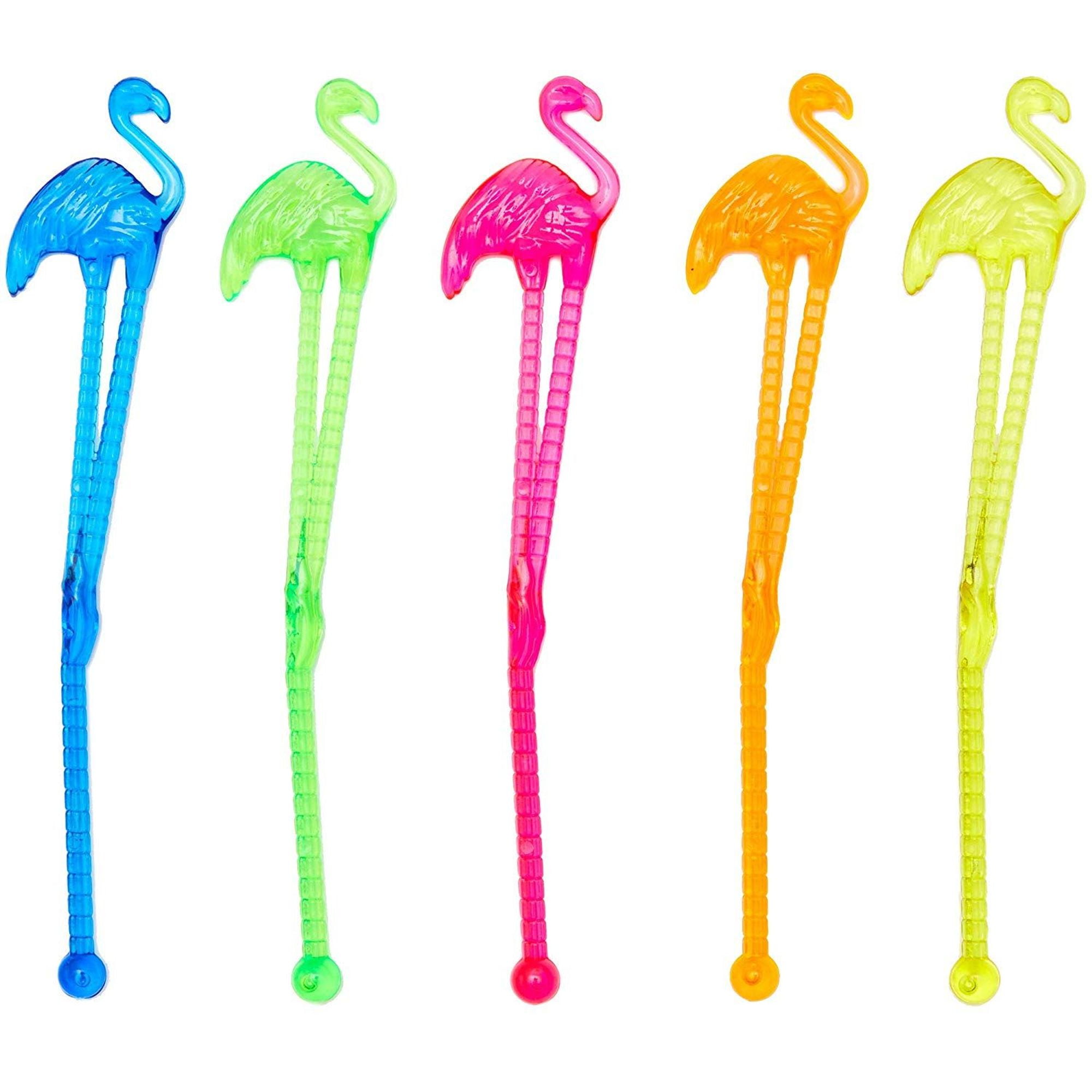 Tropical Flamingo 6 inch Cocktail Drink Stirrer Sticks (100 Count