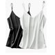 thumbnail image 3 of ZHAOCHENG Primavera y verano Sexy seda satén ropa de abrigo fina suelta dentro de la camisola parte inferior camisa Tops mujeres (negro), 3 of 4