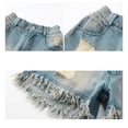 thumbnail image 5 of Landzoo Toddler Girls Shorts Solid Color Elastic Waist With Pockets Summer Casual Girls Denim Shorts Size 7-8 Years Blue, 5 of 7