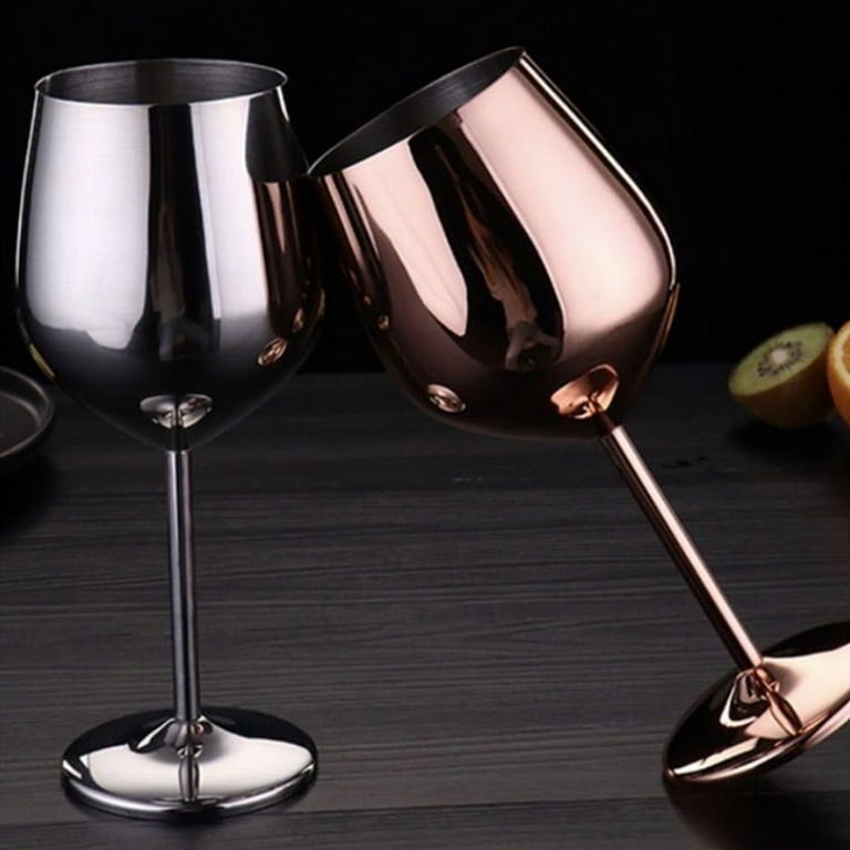 Stainless Steel Red Wine Glass Bar Creative Goblet Metal Cocktail Champagne Glass  Shatter Resistant Wine Glass