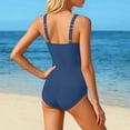 thumbnail image 3 of Lullu Girls One-Piece Swimsuit Solid Square Neck Adjustable Strap Bathing Suit, Sizes 7-16, 3 of 4