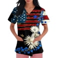 thumbnail image 4 of Bbyeadc Plus Size 250th Anniversary Short Sleeve T-Shirts for Women Anniversary Freedom T-Shirt V Neck United States Shirt Casual Summer Top,Black(L), 4 of 5