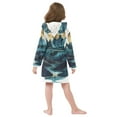 thumbnail image 7 of FORMRS Niños Bathrobe Unisex Hooded Robe Soft Plush Pajamas Sleepwear, Size 2-3T, Blue Mountains, 7 of 7