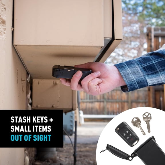 Hideout Magnetic Key Box - Waterproof Key Hider - Magnetic Key Holder & Box - Waterproof Key Storage for Spare Keys - Black, Extra Large
