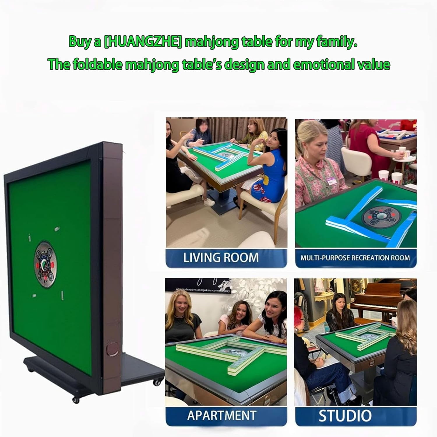 Automatic mahjong table Suitable for Chinese,Folding Electric Mahjong Table ，100K Family Choice,Two sets of 42mm mahjong tiles set， quiet shuffling, （Easy to install）