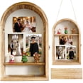 thumbnail image 6 of CFCSRP Shadow Box Frame 10x16 Arch-Shaped Display Cases with Linen Back and Removable Shelves, Picture Frame Wedding Bouquet Memorabilia Medals Photos Memory Box for Keepsakes, 6 of 8