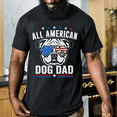 thumbnail image 2 of Mens Patriotic Dog Dad T Shirts All American Dog Dad Fathers Day Graphic Tee for Men USA Flag Graphic Tees, 2 of 6