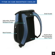 Titan by Arctic Zone 24 Can Backpack Cooler, 16 Quart, Ocean Blue