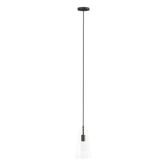 Modway Beacon 1-Light Pendant Light in Clear Black