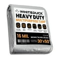 thumbnail image 3 of (2 pack) WHITEDUCK 30' x 50' Heavy Duty Tarp Cover Waterproof - 16 Mil Silver Black w/Grommets & Reinforced Edges, 3 of 10