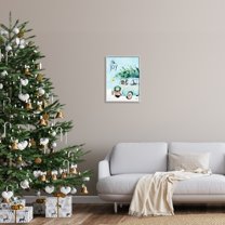 Stupell Industries Oh Joy Endearing Winter Calligraphy Puppies Scene Graphic Art Gray Framed Art Print Wall Art, Design by Heatherlee Chan