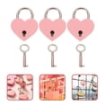 thumbnail image 4 of 3 Sets Heart Shaped Small Padlock Keyed Mini Love Locks for Storage Box Diary Book, 4 of 8