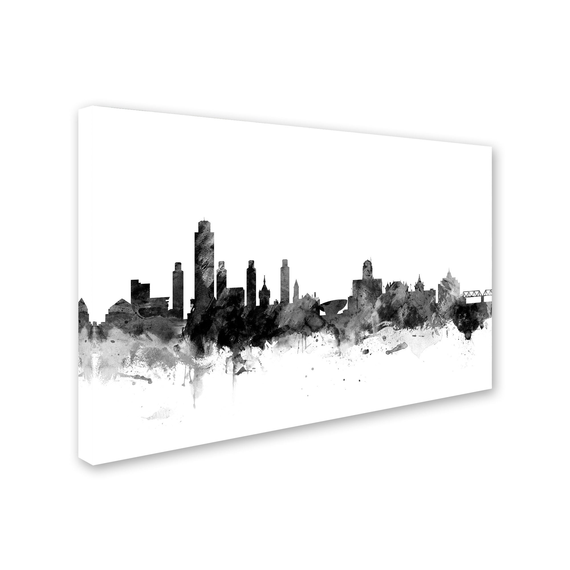 Trademark Fine Art "Albany New York Skyline B&W" Canvas Art by Michael Tompsett