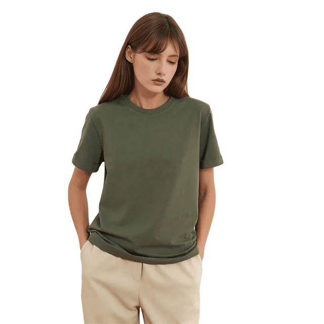 Camisetas de Corta Extragrandes para Mujer, Cuello Redondo, Holgadas, para Hacer Ejercicio, Informales, de Verano, de Algodón, Verde, XXXL
