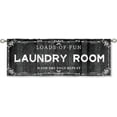 thumbnail image 5 of Black Wooden Farmhouse Laundry Room Curtain Valance for Window Treatments Vintage Country Barn Rod Pocket Treatment Rustic Country Window Drapes for Bathroom 1 Panel (52x18 Inch), 5 of 5