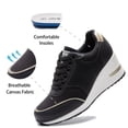 thumbnail image 3 of High Heeld Wedge Sneakers for Women - Ladies Hidden Sneakers Lace Up Shoes, Best Chioce for Casual and Daily Wear Black, 3 of 6