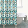 thumbnail image 4 of Blue Pioneer Flower Pattern Shower Curtain 84"x72" ,Bathroom Decorative Shower Curtains Set with 12 Hooks,Modern Waterproof Washable Shower Curtain, 4 of 6