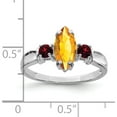 thumbnail image 3 of Sterling Silver Rhodium Citrine & Garnet Ring (Size 7) Made In Thailand qr2904ci-7, 3 of 5