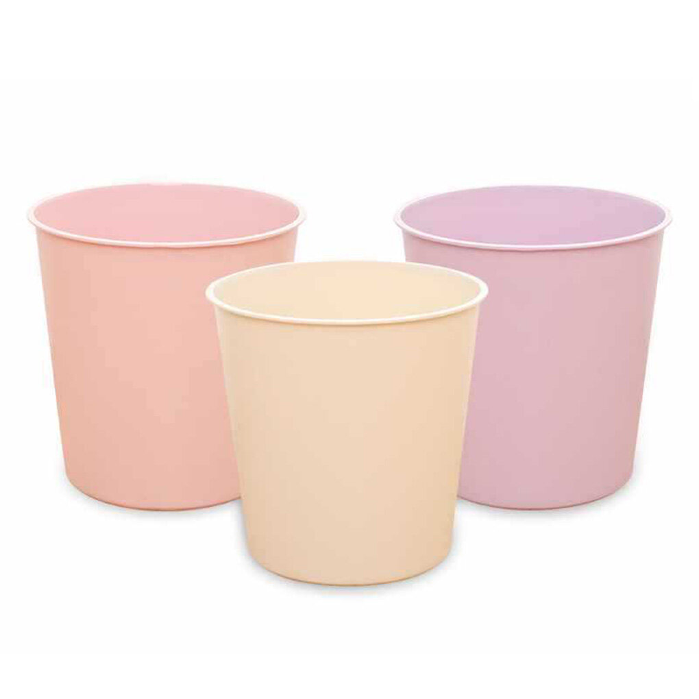 GeweYeeli 3 Pieces Round Waste Paper Bin Lightweight Trash Can No Lid Garbage Container Bathroom